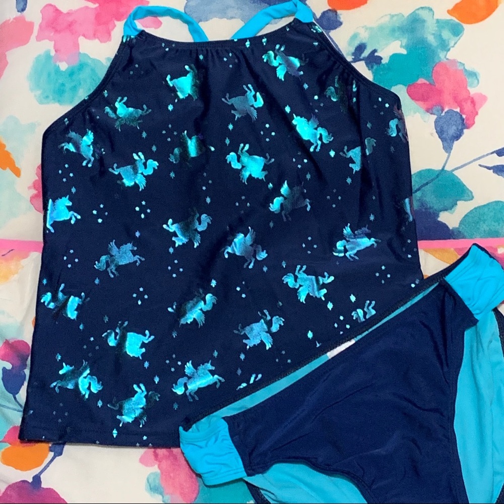 Blue and unicorn 🦄 (2) piece girls Bikini 👙 set